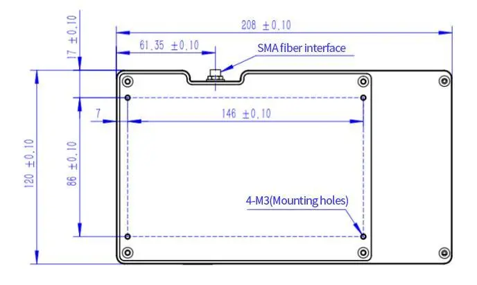 Mechanical dimension drawing (top view)