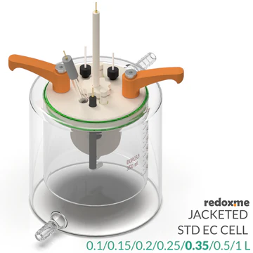 REDOX.ME Jacketed standard electrochemical cell setup